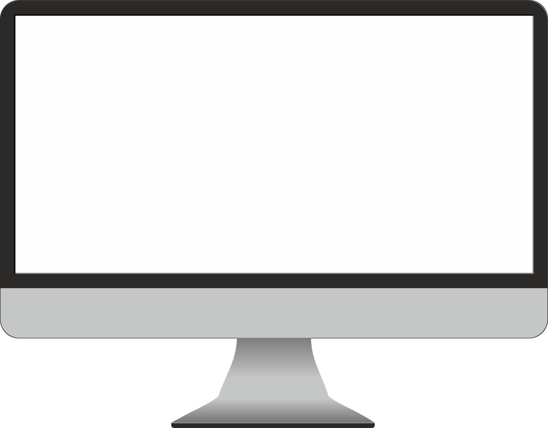 Computer Monitor With Blank Screen - Computador Iphone Em Png (1920x1500), Png Download