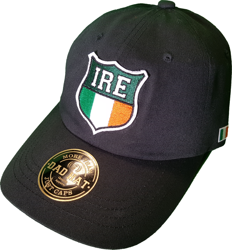 Irish Cap Shield Dad Hat Black - Hat (948x1024), Png Download