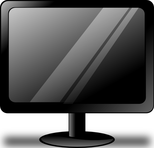 Ronoaldo Black Monitor Clip Art At Clker - Monitor Clipart (600x577), Png Download