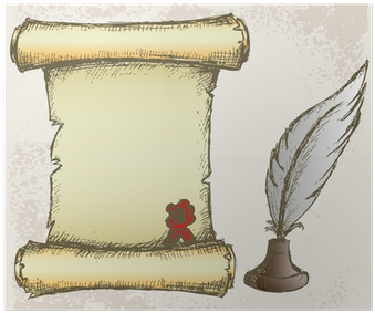 Parchment Scroll And Feather - Estilo Pergamino (400x400), Png Download