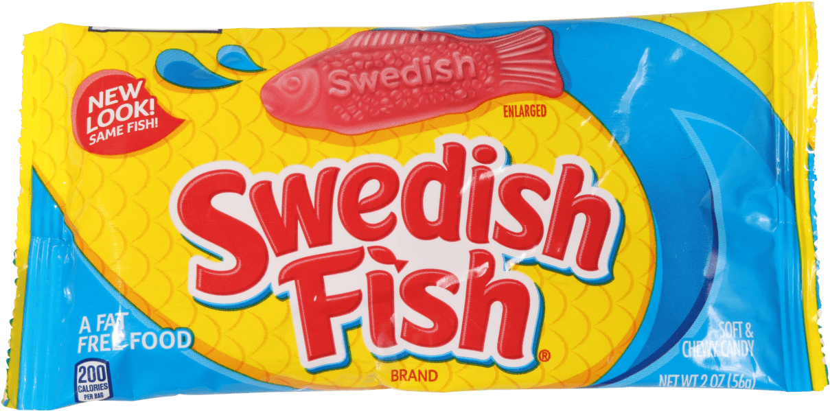 Swedish Fish Soft & Chewy Candy 2oz - Swedish Fish Soft & Chewy Candy - 2 Oz Bag (1300x900), Png Download