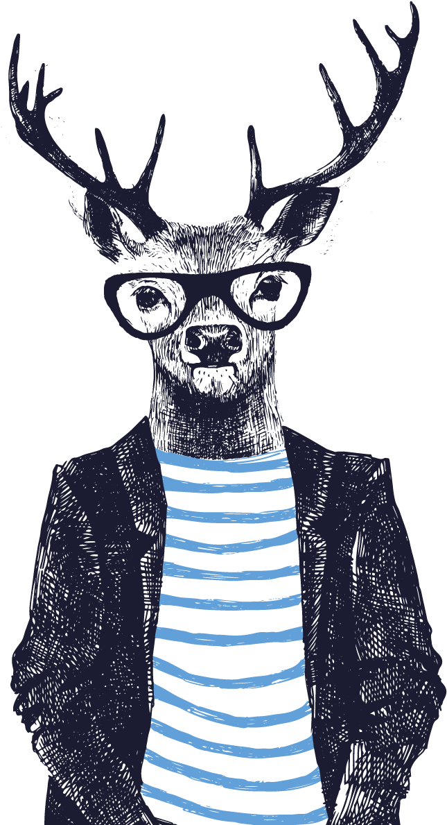 Welcome-hirsch - Hipster Deer (800x1200), Png Download