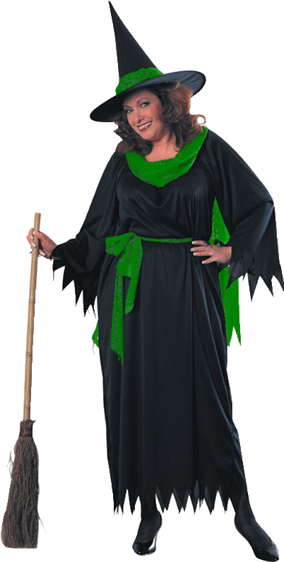 Sexy Witch Costume With Hat- Large - Wicked Witch Fc (315x500), Png Download