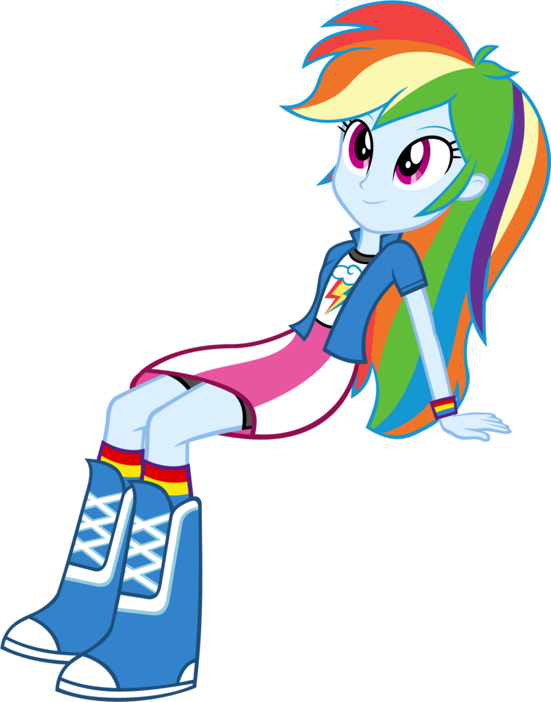 Zacatron94, Boots, Clothes, Compression Shorts, Cute, - Human Rainbow Dash Eg (803x1024), Png Download