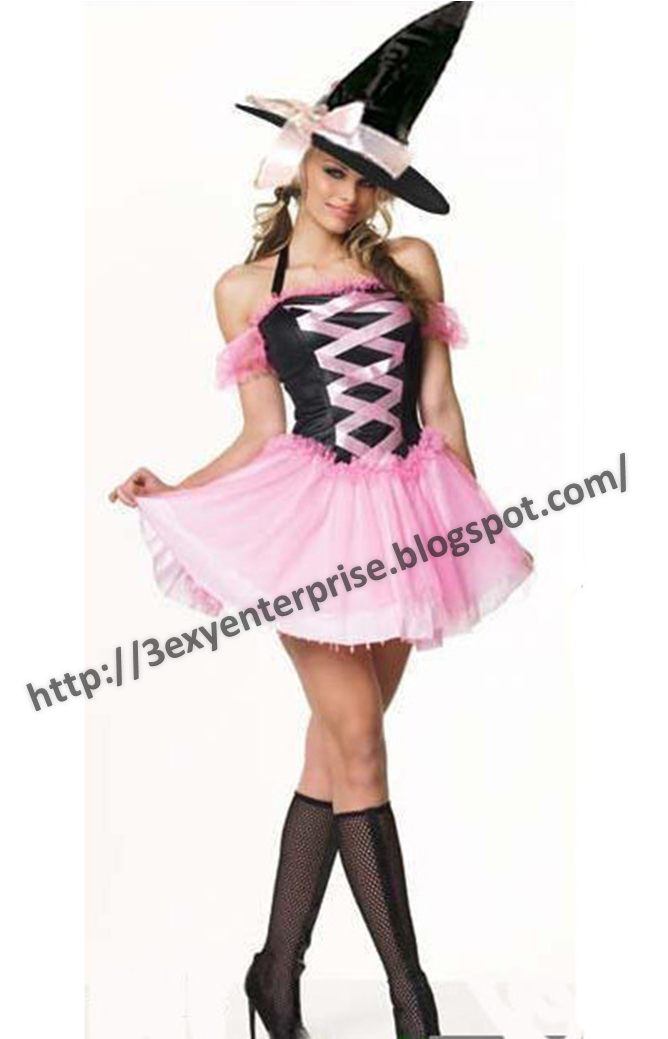 The Sexy Witch - Hot Pink Witch Costume (892x1038), Png Download
