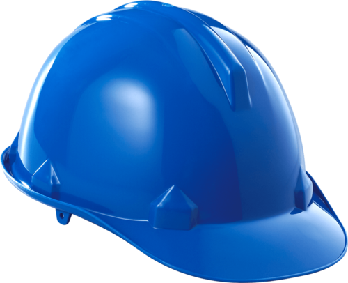 Blue Plastic Safety Helmets, Construction - Helmet Safety (500x406), Png Download