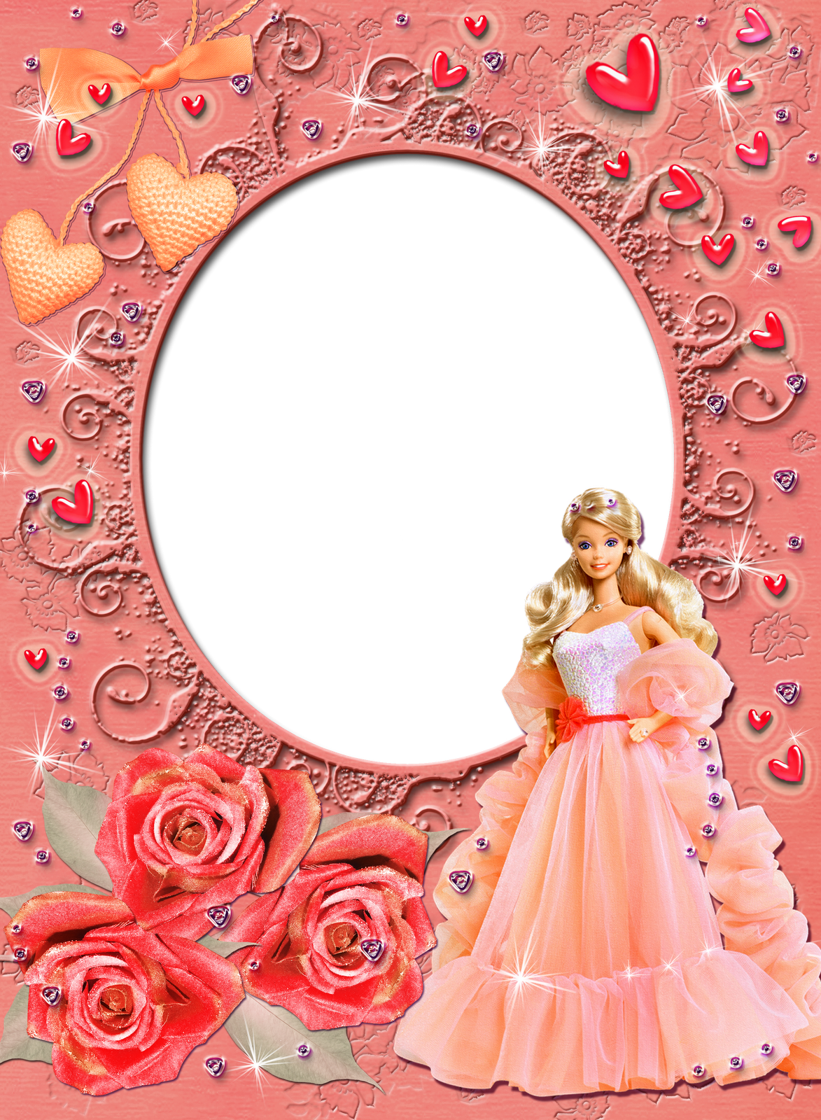 Baby Doll Photo Frame Clipart Picture Frames Doll - Barbie Doll Photo Frame (900x1228), Png Download