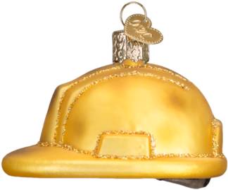Old World Christmas Construction Helmet Glass Blown (350x350), Png Download