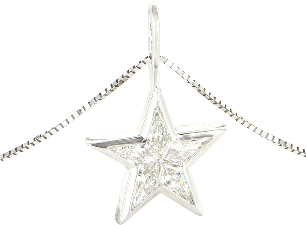 Star Pendant Necklace - Diamond Star Pendant (1023x1023), Png Download