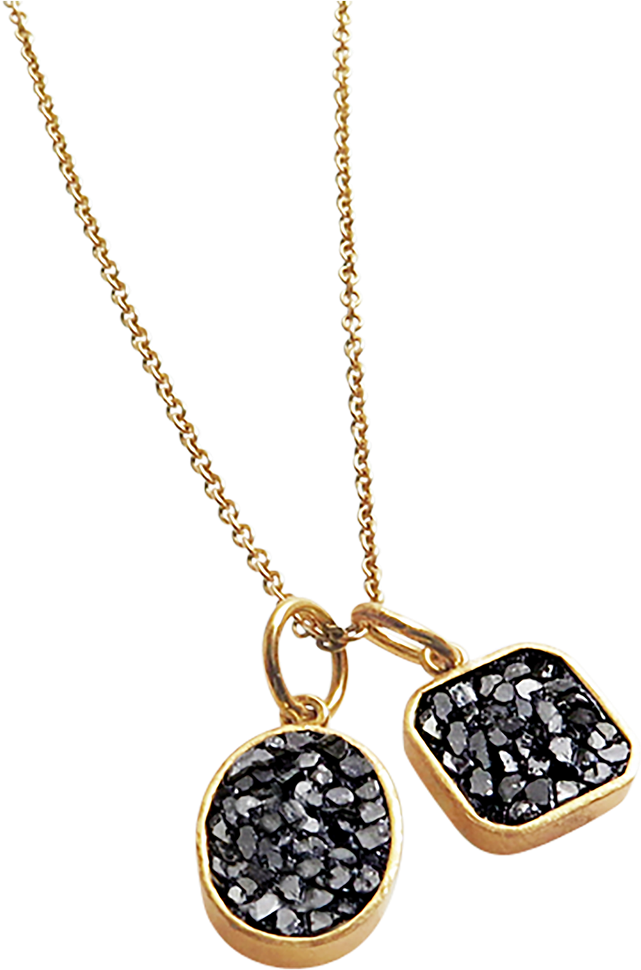 Raw Cut Diamond Double Pendant Necklace - Baumgarten Di Marco Raw Cut Diamond Double Pendant (2000x2000), Png Download