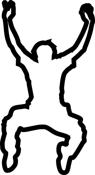 Jump Silhouette Clip Art - White Jumping Silhouette Png (324x598), Png Download