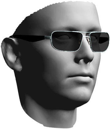 Face Model And 3d Model Of Sunglasses - Sunglasses (450x460), Png Download