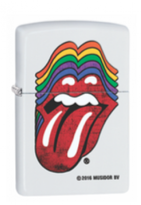 Zippo Rolling Stones 214 - Zippo Rolling Stones White Matte (400x400), Png Download