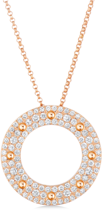 Roberto Coin Pois Moi Pave Circle Necklace (1000x1000), Png Download