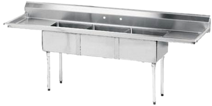 Advance Tabco Fe 3 1812 X Special Value Fabricated - Advance Tabco 120" 3 Compartment Stainless Commercial (458x458), Png Download