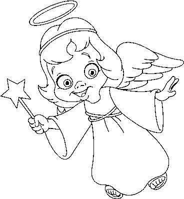 Magical Christmas Angel Coloring Page - Christmas Day (600x470), Png Download
