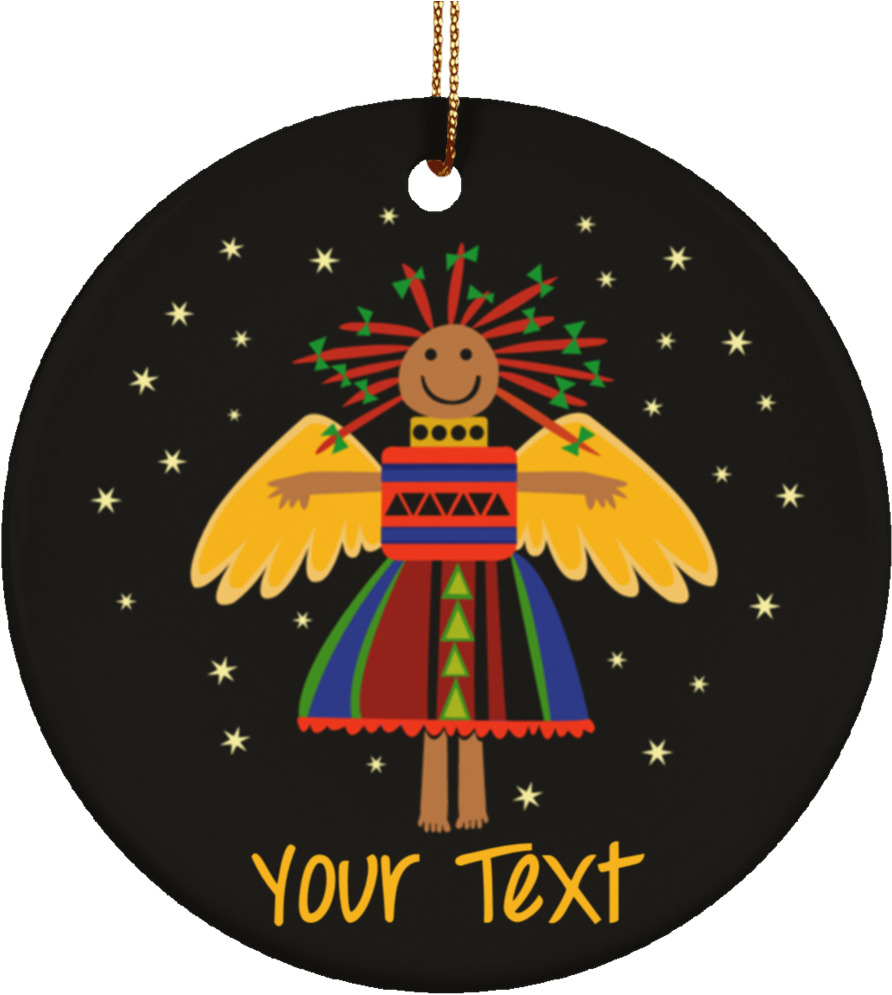 Christmas Angel Ceramic Circle Round Ornament - Christmas Day (480x480), Png Download