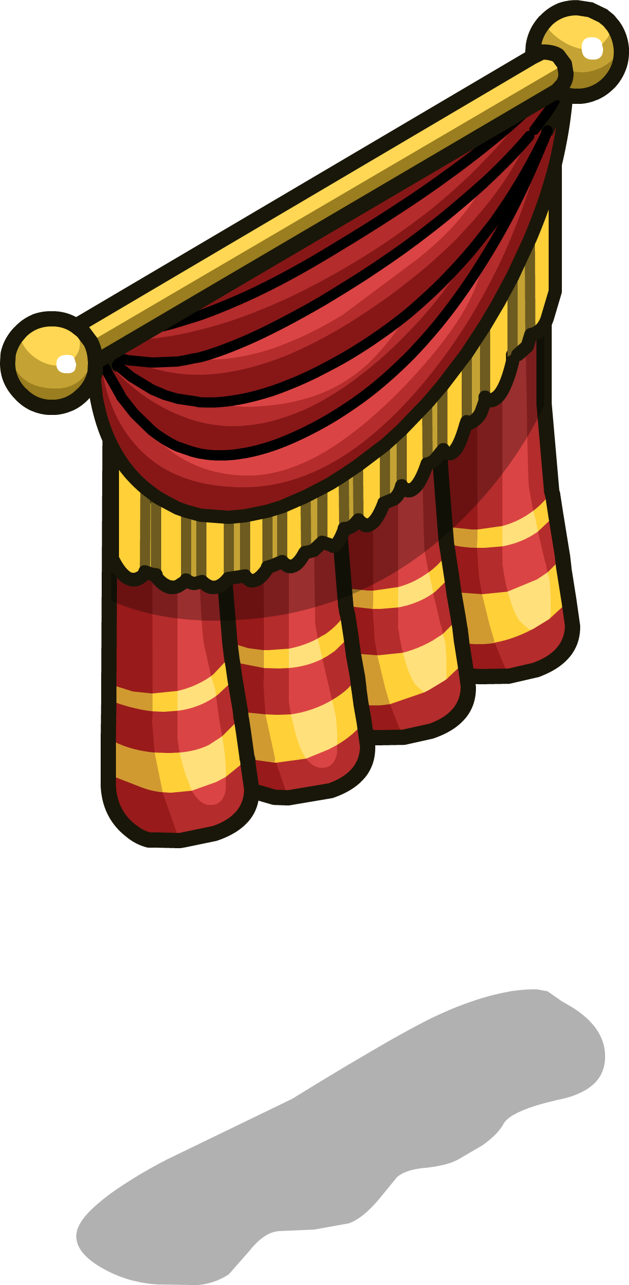 Stage Curtain Sprite 004 - Clubpenguin Cortina (1237x2524), Png Download
