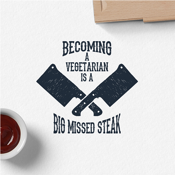 Becoming A Vegetarian Is A Big Missed Steak Vintage - Tomahawk Steak Vector (800x600), Png Download