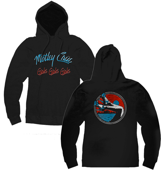 Black Pullover Hoodie Featuring Motley Crue Girls Girls - Ghost Trinity Hoodie Size (600x600), Png Download