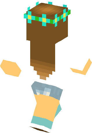 Cute Flower Crown Skin Minecraft Skins - Minecraft Skin Girl Cook (317x456), Png Download