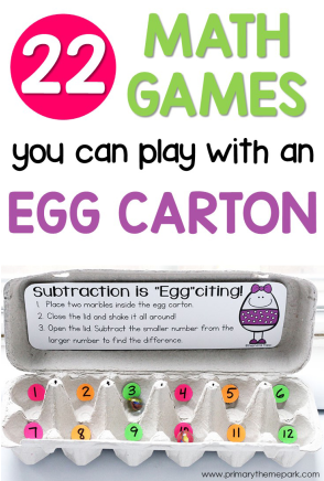 Egg Carton Math Games For First Grade - Egg Carton Subtraction (665x435), Png Download