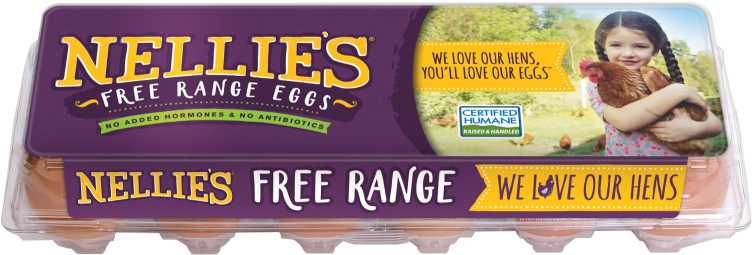 Egg Carton - Nellie's Free Range Eggs (900x473), Png Download