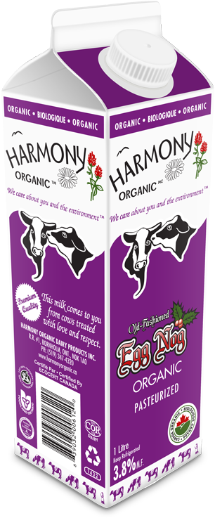 Premium Organic Egg Nog One Litre Carton - Carton Of Eggnog Transparent (460x835), Png Download