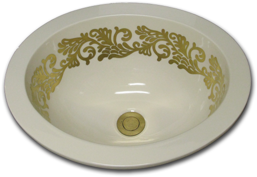 Hu 48 500 Acanthus Scroll Roman Gold - Bathroom Sink (600x400), Png Download