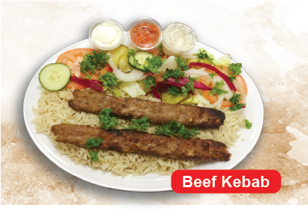 Beef Kebab Dinner Plate - Scăricica (590x401), Png Download
