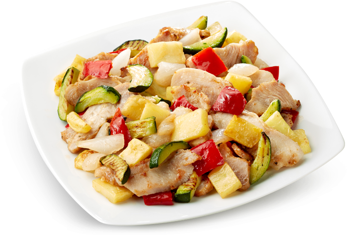 Chicken Kebab And Grilled Vegetables - Vegetable (750x550), Png Download