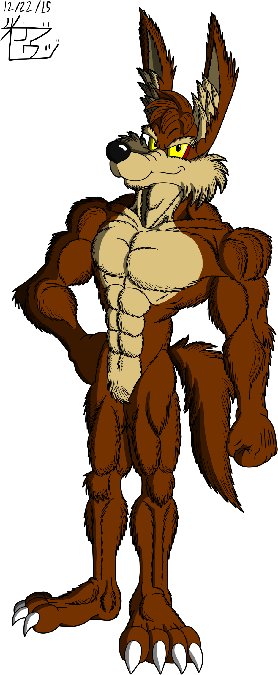 Dragonballis Whatimsaiyanis - Wile E Coyote Muscle (1000x2300), Png Download