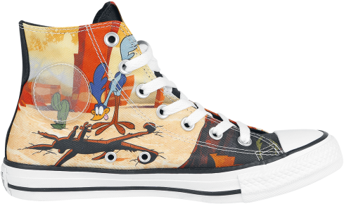 Coyote & Road Runner Men Sneakers High Multicolour - Sneakers (500x500), Png Download