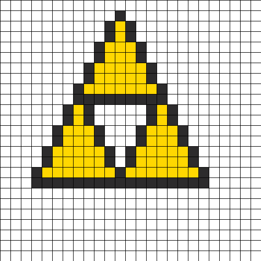 Triforce Zelda Perler Bead Pattern / Bead Sprite - Legend Of Zelda Triforce Pixel Art (525x525), Png Download