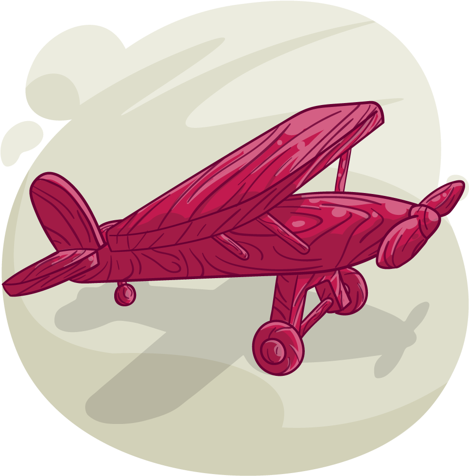 Maroon Plane - Stinson Reliant (1024x1024), Png Download