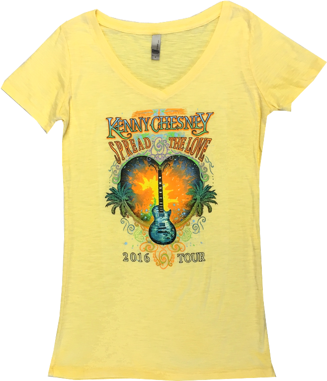 Kenny Chesney 2016 Ladies Banana Cream V Neck Tee - T-shirt (800x800), Png Download