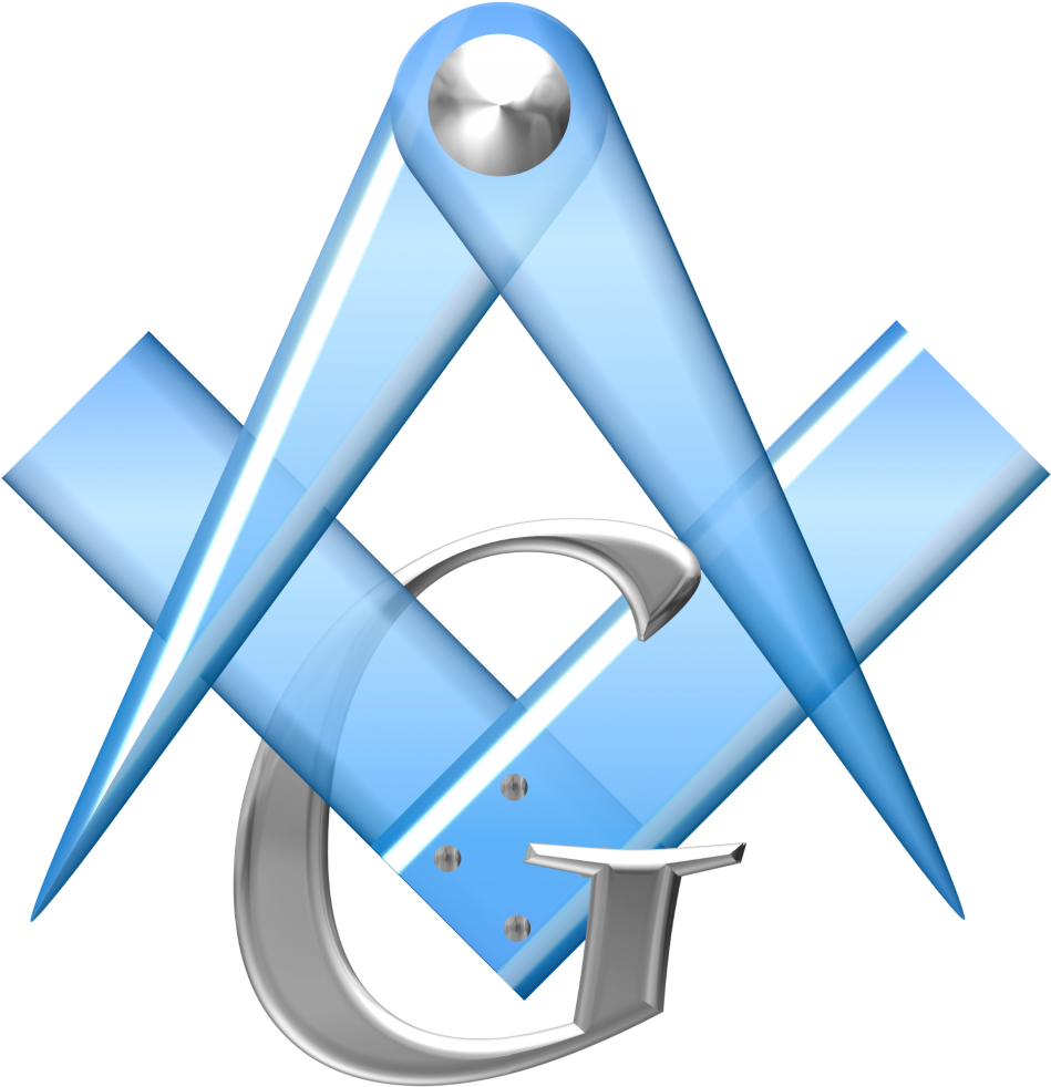 Square & Compasses Blue & Silver - Freemasonry (977x1000), Png Download