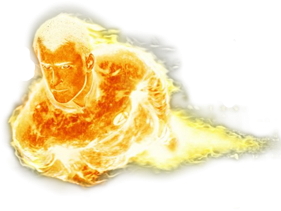 Human Torch Vectory Png Png Images - Fantastic Four Fire Guy (400x300), Png Download
