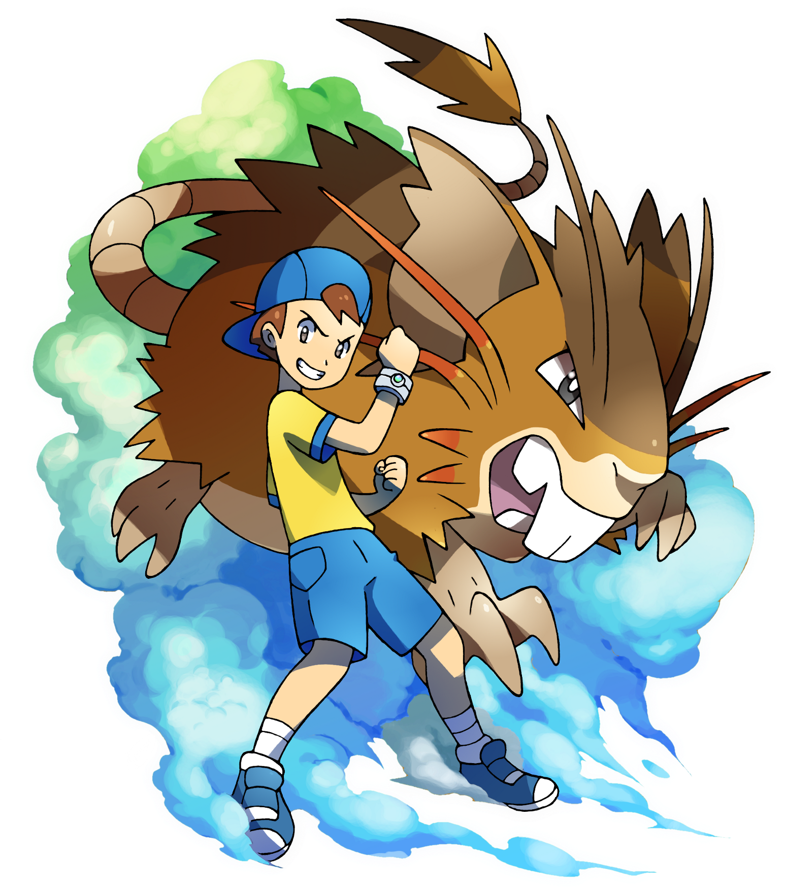 Pokémon Heartgold And Soulsilver Mammal Cartoon Fictional - Mega Raticate (1581x1800), Png Download