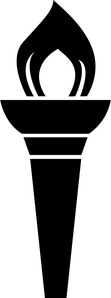 Torch With Fire Flame On Top Of The Tool Comments - Light (366x980), Png Download