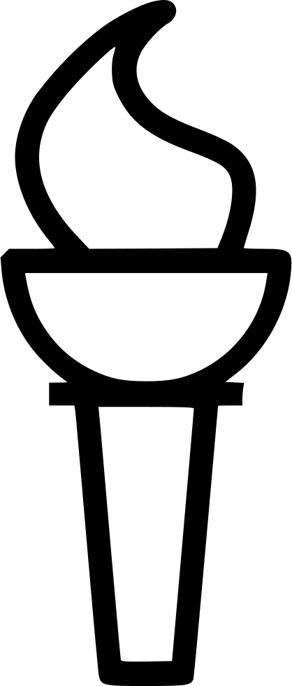 Torch Flame Olympics Tradition - Clip Art (418x980), Png Download