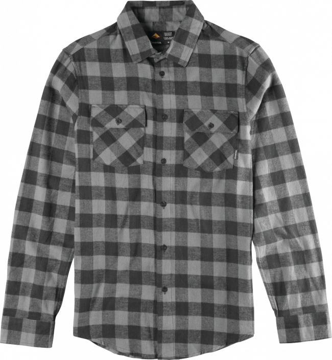 Emerica Flannel Gutter L/s Black (650x704), Png Download