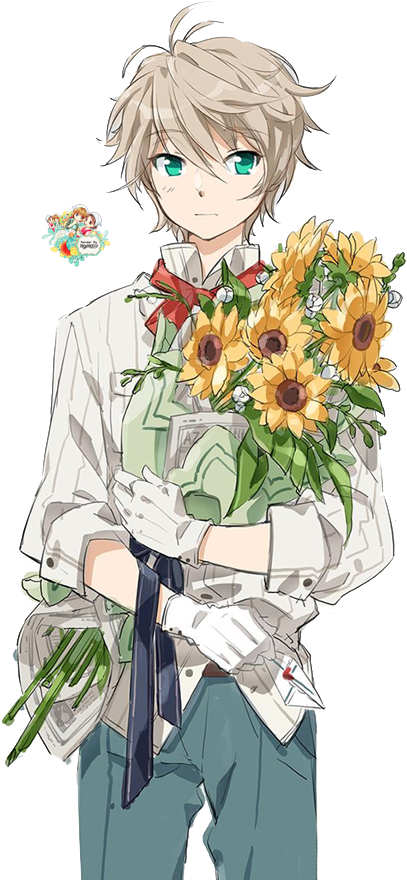 Sad Anime, Cute Anime Boy, Manga Anime, Anime Boys, - Anime Boys With Flowers (600x951), Png Download