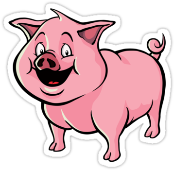 Happy Cartoon Pig By Colin Pig Cartoon Png - Happy Cartoon Pig (375x360), Png Download