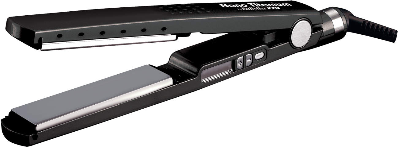 Nano Titanium 1 1/4 Inch Flat Iron - Babyliss Flat Iron Black (1600x1600), Png Download