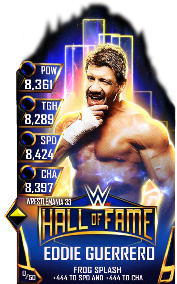 Eddieguerrero S3 14 Wrestlemania33 Halloffame - Wwe Supercard Wrestlemania 33 Cards (733x1158), Png Download