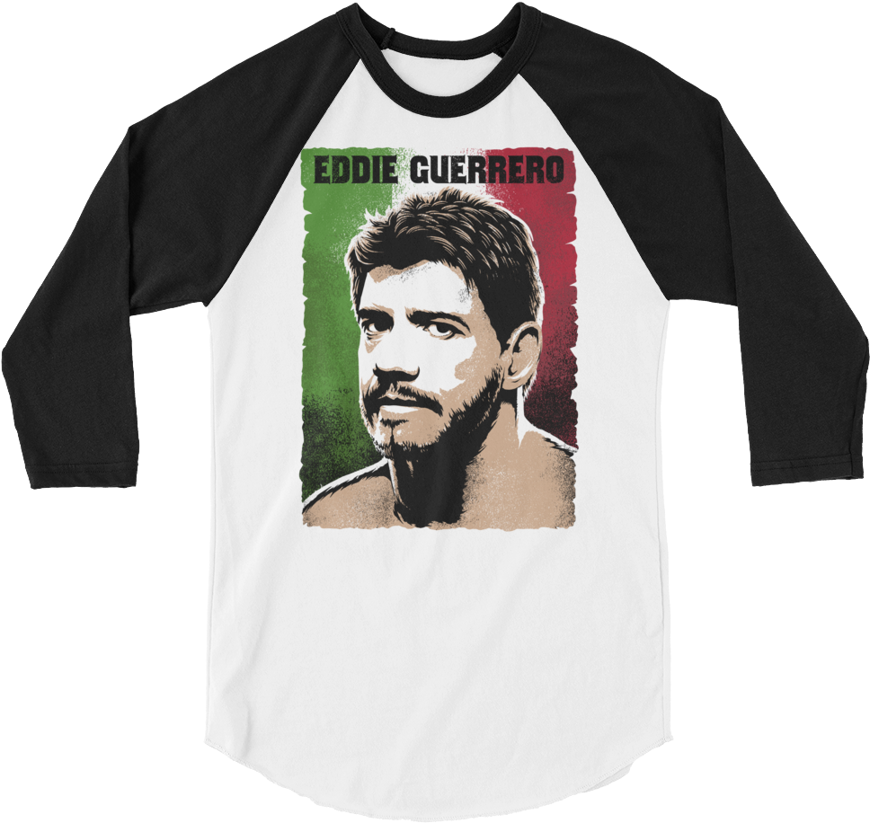 Eddie Guerrero "photo" 3/4 Sleeve Raglan T-shirt - Lady In Black (raglan) (1000x1000), Png Download