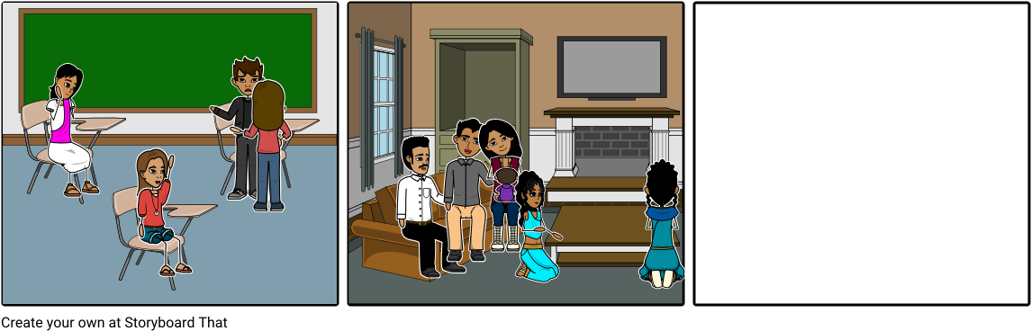 Family With Half Eygptions And Half Hispanic - Cartoon (1164x385), Png Download
