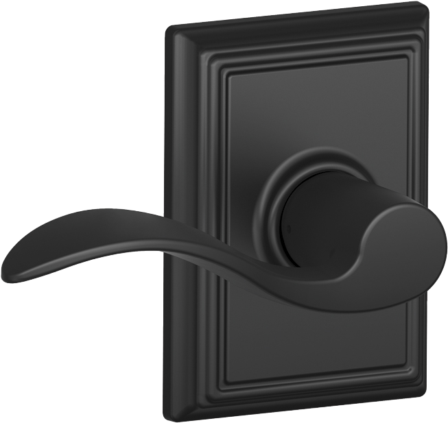 Matte Black Finish - Schlage F80-sie-add Siena Single Cylinder Keyed Entry (1000x1000), Png Download