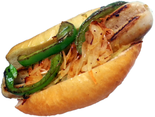 Sausage Bratwurst - Chicago-style Hot Dog (500x378), Png Download